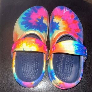 CROCS Unisex Bistro Slip Resistant Tie Dye Navy Work Clog unisex Shoes M4 W6